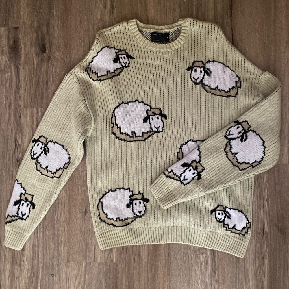 asos pastel green lamb sweater